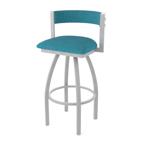 861 Artemis Swivel Stool With Anodized Nickel Finish And Graph Tidal Seat And Back