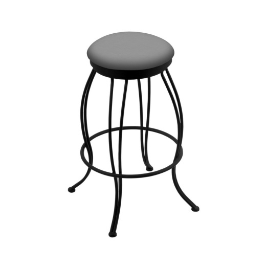 3000 Georgian 30" Swivel Bar Stool With Black Wrinkle Finish And Canter Folkstone Grey Seat