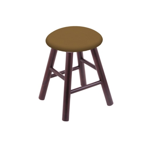 Maple Round Cushion Swivel Stool With Smooth Legs, Dark Cherry Finish, And Canter Saddle Seat