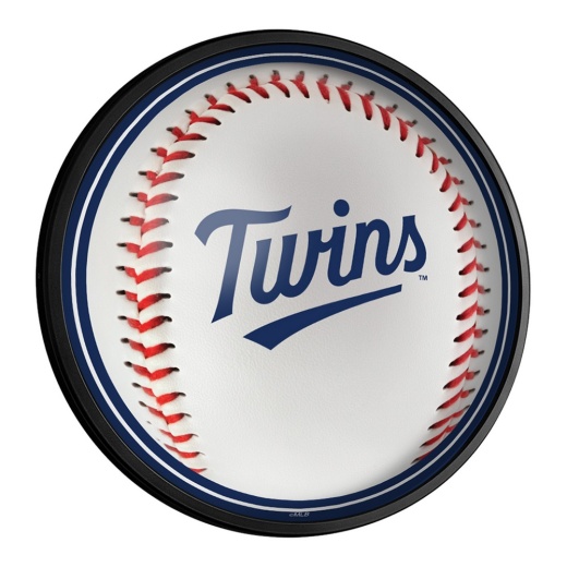 Minnesota Twins: Baseball Round Slimline Lighted Wall Sign