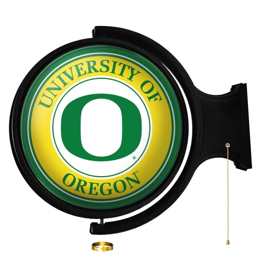 Oregon Ducks: Original Round Lighted Rotating Wall Sign