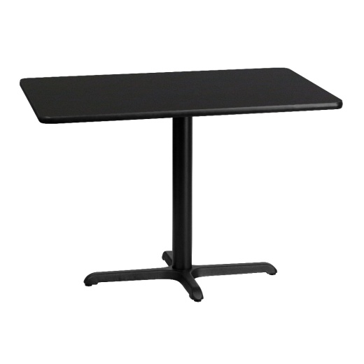 Stiles 30'' X 42'' Rectangular Black Laminate Table Top With 23.5'' X 29.5'' Table Height Base