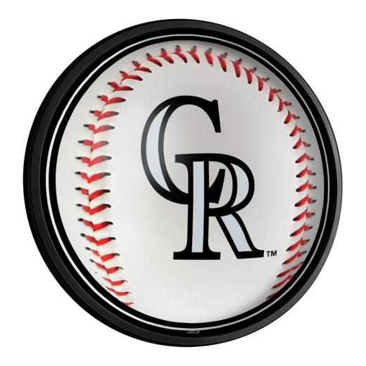 Colorado Rockies: Baseball Round Slimline Lighted Wall Sign