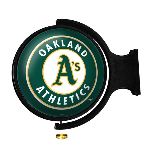 Oakland Athletics: Original Round Rotating Lighted Wall Sign