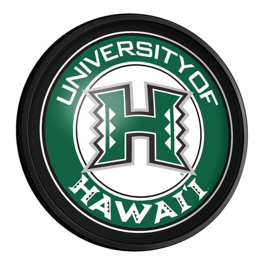 Hawaii Warriors: Round Slimline Lighted Wall Sign