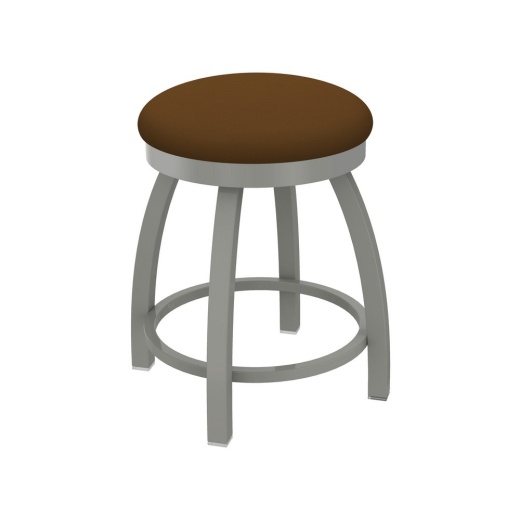 802 Misha 18" Swivel Vanity Stool With Anodized Nickel Finish And Canter Thatch Seat