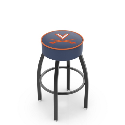 L8b1 4" Virginia Cushion Seat With Black Wrinkle Base Swivel Bar Stool By Holland Bar Stool Company