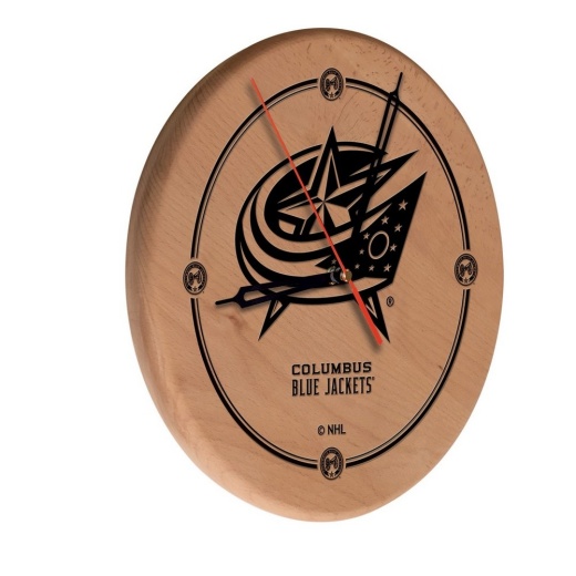 Columbus Blue Jackets Laser Engraved Wood Clock By The Holland Bar Stool Co