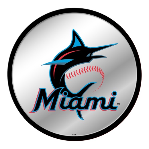 Miami Marlins: Modern Disc Mirrored Wall Sign