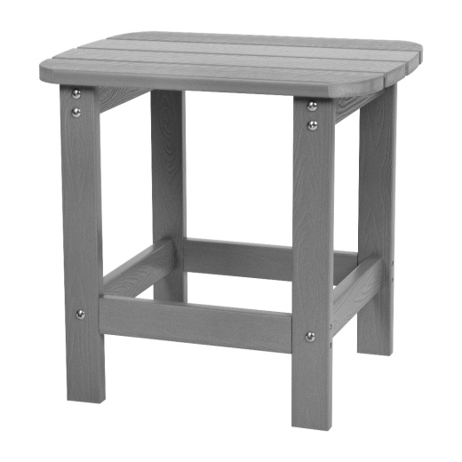 Charlestown Allweather Poly Resin Wood Commercial Grade Adirondack Side Table In Gray