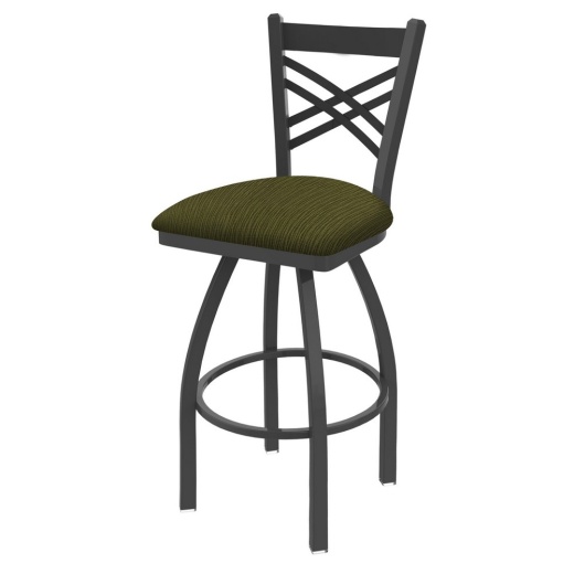 820 Catalina Swivel Stool With Pewter Finish And Graph Parrot Seat