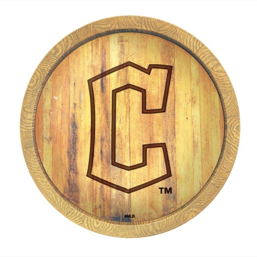 Cleveland Guardians: Logo Branded "Faux" Barrel Top Sign