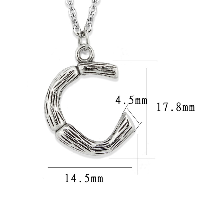 Tk3853c High Polished Stainless Steel Chain Initial Pendant - Letter C - 16"
