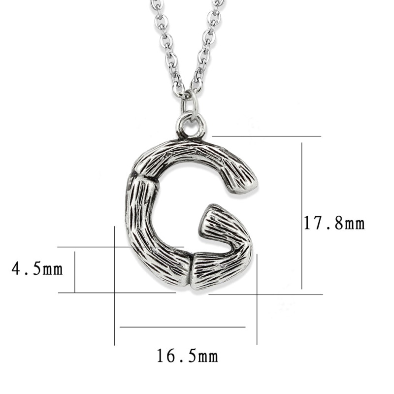 Tk3853g High Polished Stainless Steel Chain Initial Pendant - Letter G - 16"