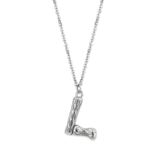 Tk3853l High Polished Stainless Steel Chain Initial Pendant - Letter L - 16"