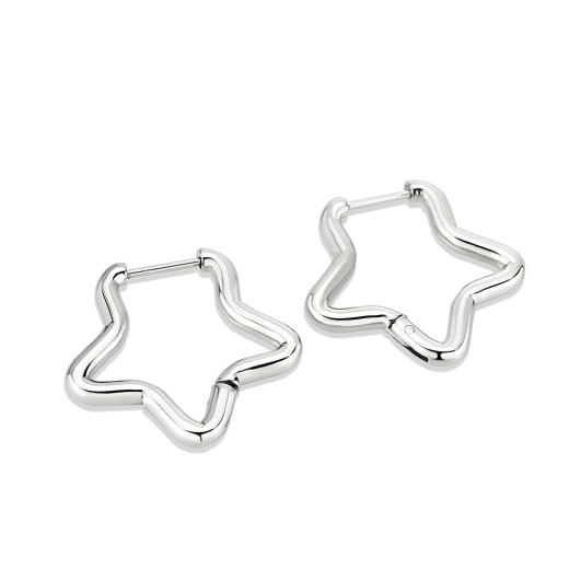 Alamode High Polished Minimalist Stainless Steel Earrings - Pair