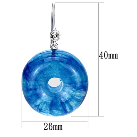 Alamode IP Rhodium Brass Earrings with Synthetic Blue Topaz