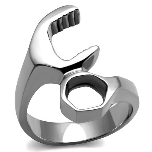 Tk2396 - High Polished (No Plating) Stainless Steel Ring With No Stone