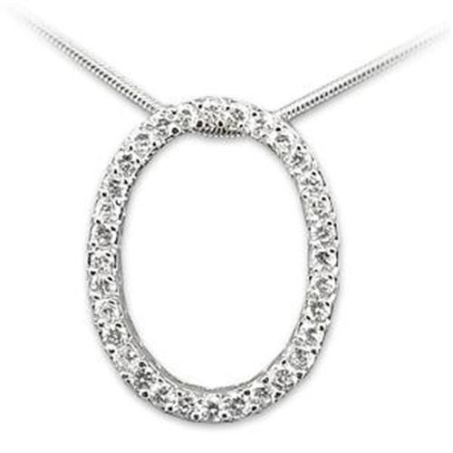 Rhodium 925 Sterling Silver Pendant with AAA Grade CZ in Clear