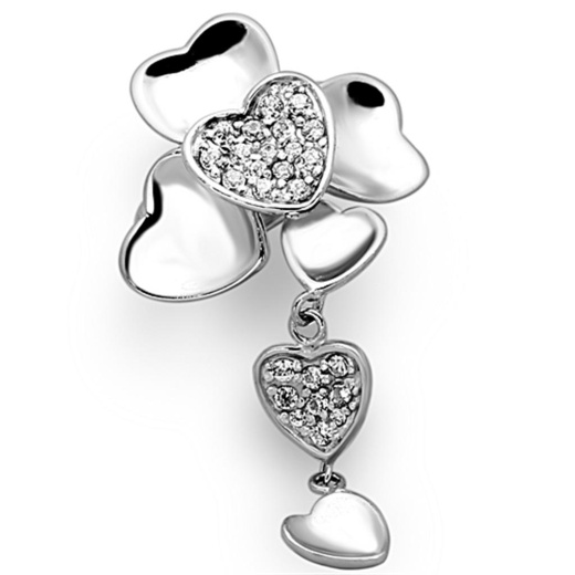 Alamode Loas931 - Rhodium 925 Sterling Silver Ring With Aaa Grade Cz In Clear