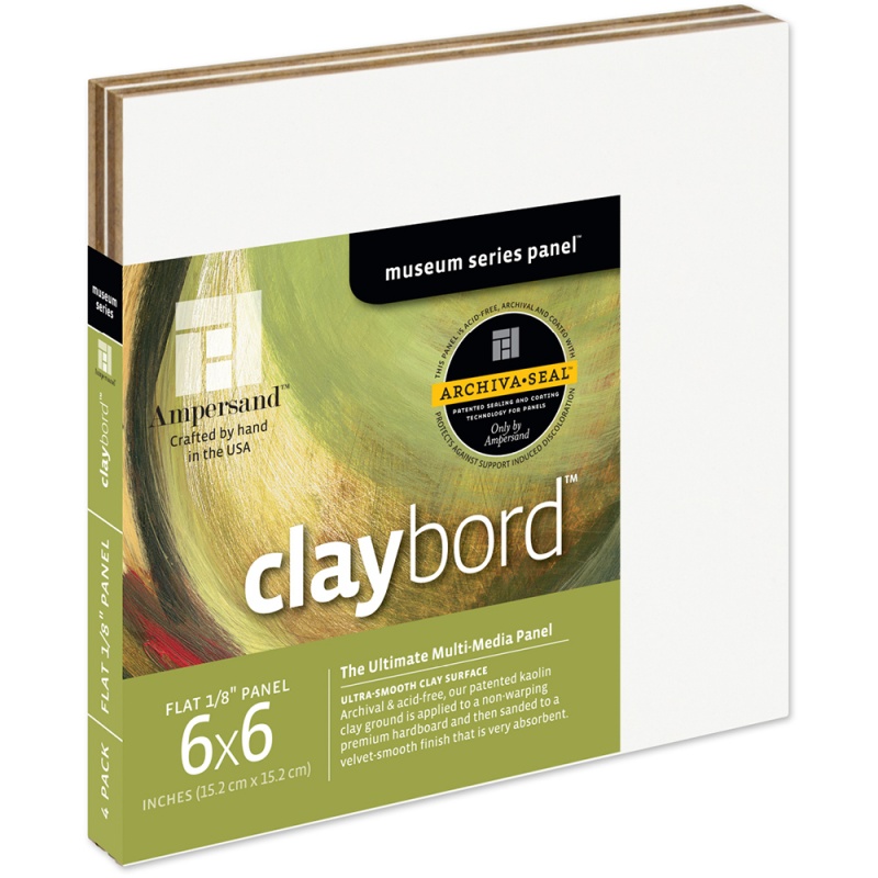 Claybord 1/8" Flat - 4Pk 6x6