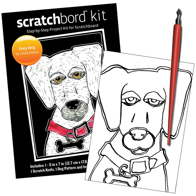Scratchbord Project Kit: Zoey Dog