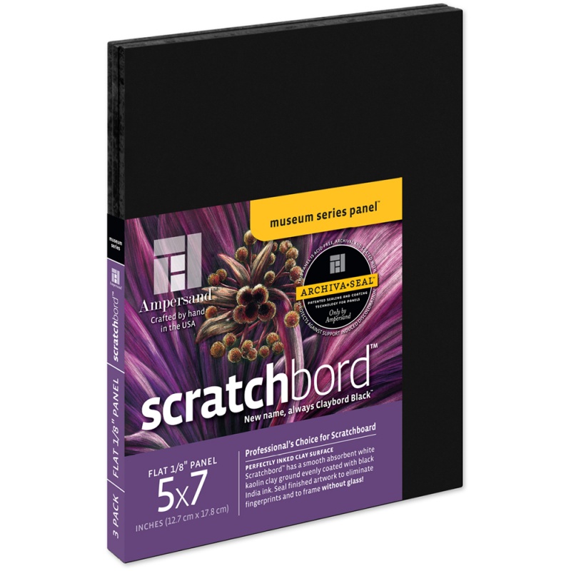 Scratchbord 1/8" Flat - 3Pk 5x7