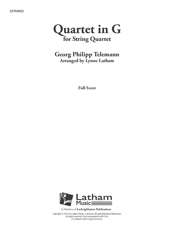 Quartet In G Full Score