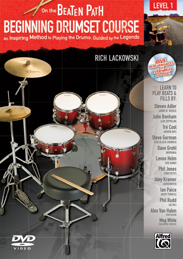 On The Beaten Path: Beginning Drumset Course, Level 1 An Inspiring Method To Playing The Drums, Guided By The Legends Book, Cd, & Dvd (Hard Case)