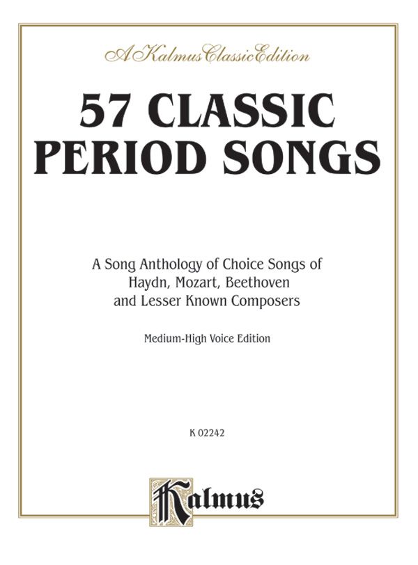 57 Classic Period Songs For Medium High Voice Book