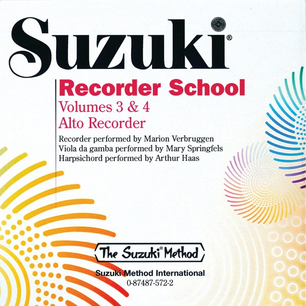 Suzuki Recorder School (Alto Recorder) Cd, Volume 3 & 4 Cd
