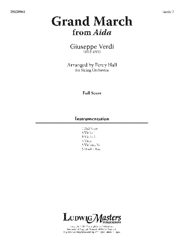 Grand March From Aida Conductor Score