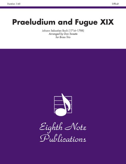 Praeludium And Fugue Xix Score & Parts for Brass Trio