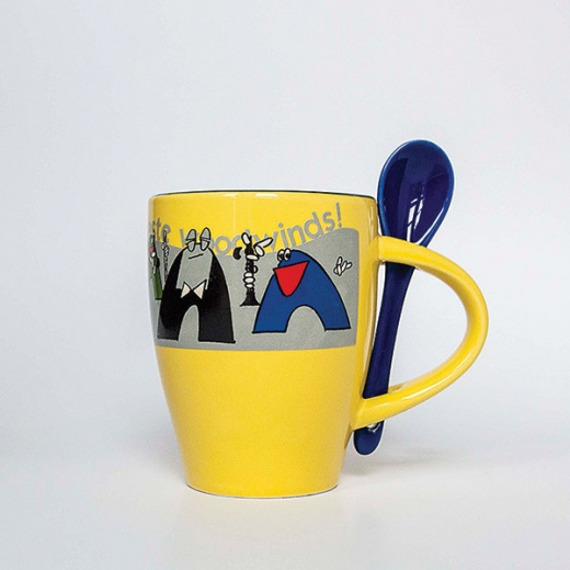 Taste Woodwinds! Coffee Mug (White/Yellow) - A Harmonious Gift for Music Lovers