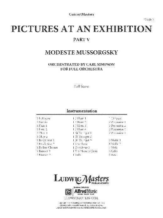 Pictures At An Exhibition, Part 5 Conductor Score
