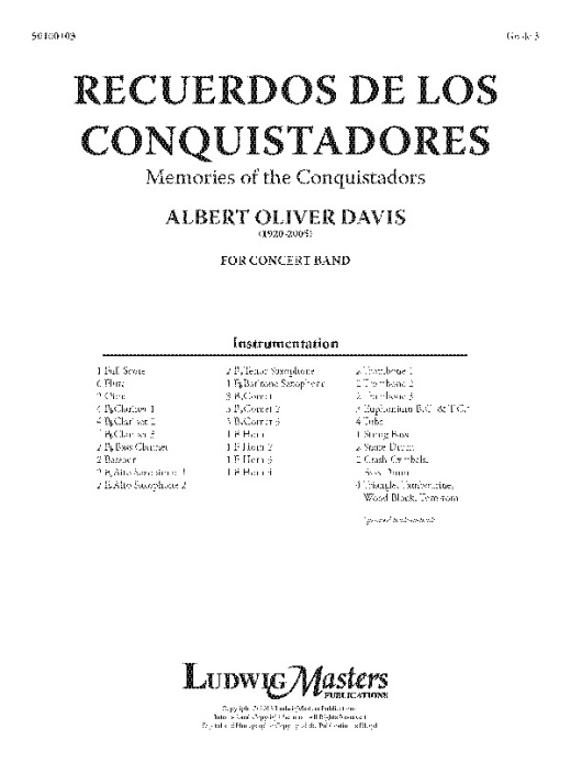 Recuerdos De Los Conquis Conductor Score