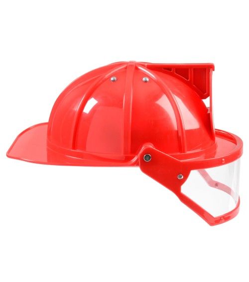 Firefighter Helmet With Visor Red