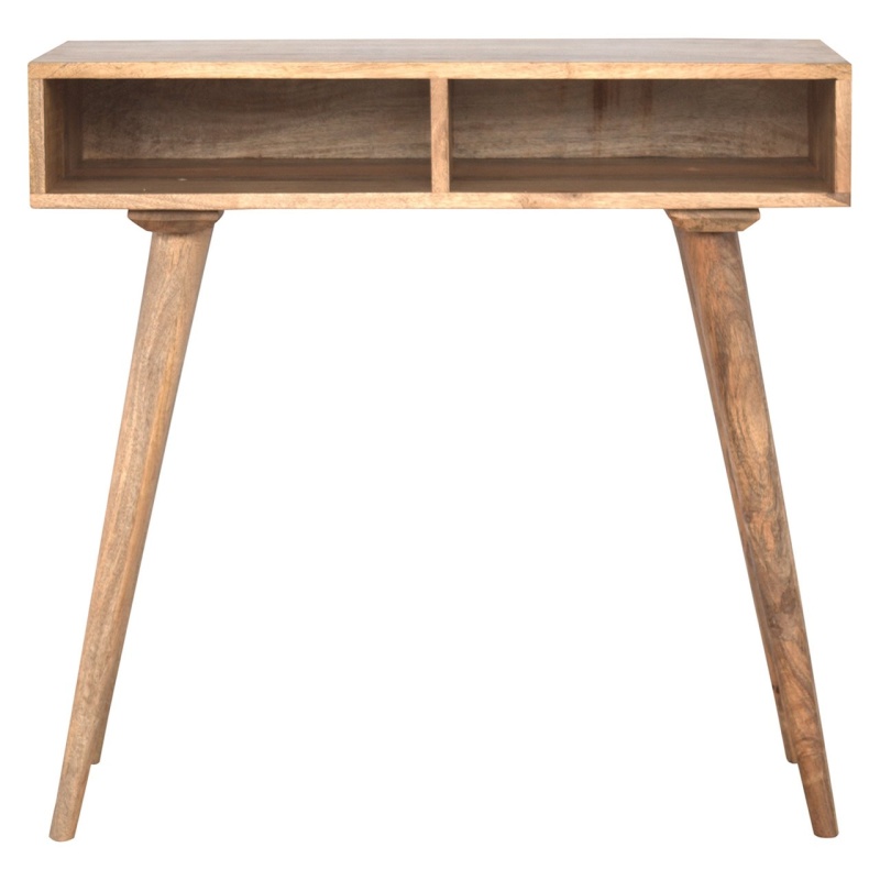 Oak-Ish Open Shelf Writing Desk