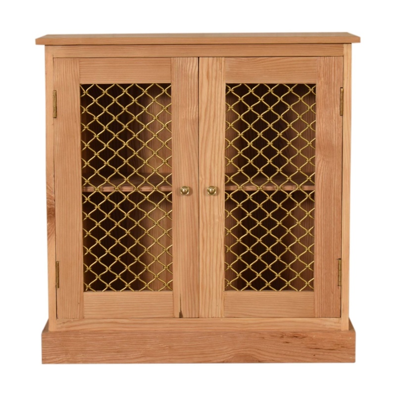 Caged Oak-Ish Cabinet
