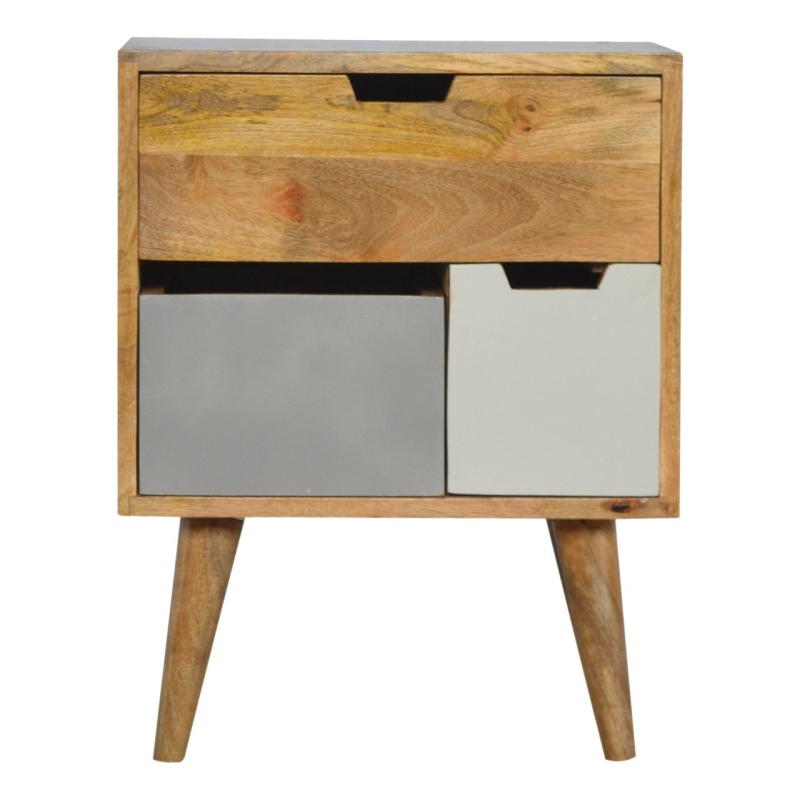 Removeable Grey And White Nightstand