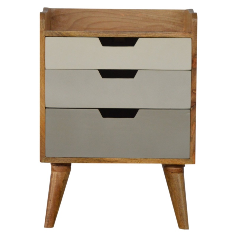 Grey And White Gradient Nightstand
