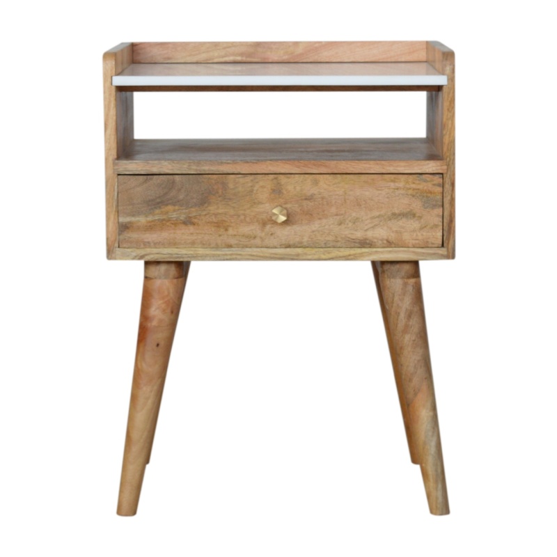 Open Slot Nightstand With White Top