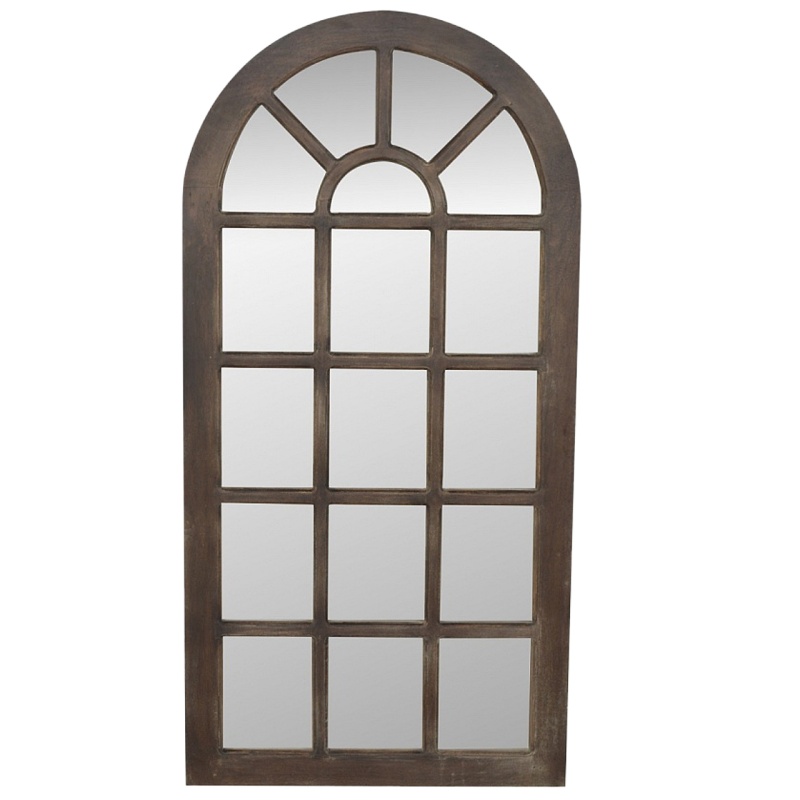 Mango Wood Mirror Frame with Window Frame Pattern