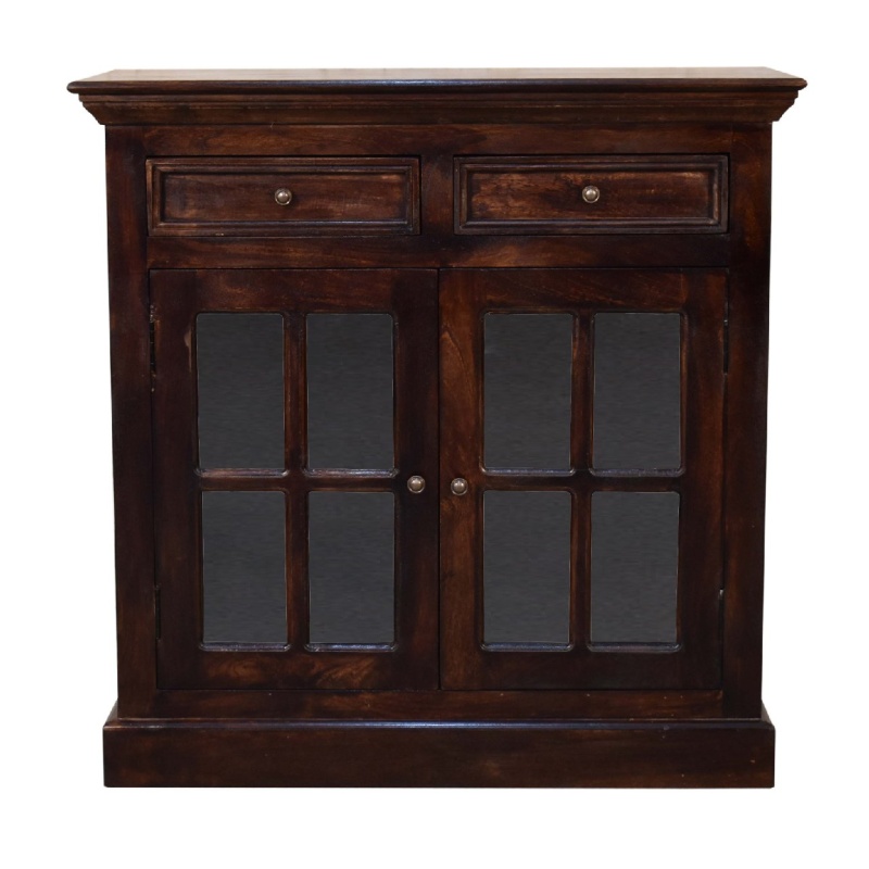 Walnut Cabinet With Glazed Doors