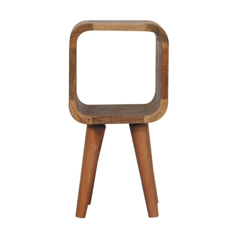 Extra Mini Minimalist Open Curved Oak-Ish Bedside