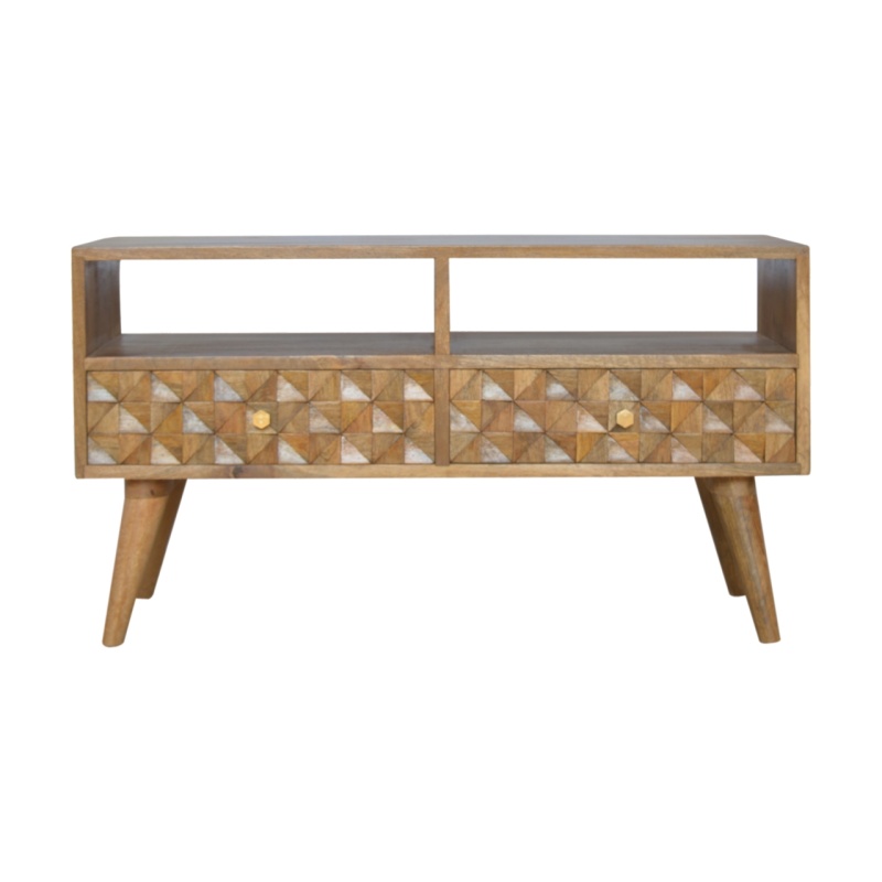 Diamond Carved Tv Unit