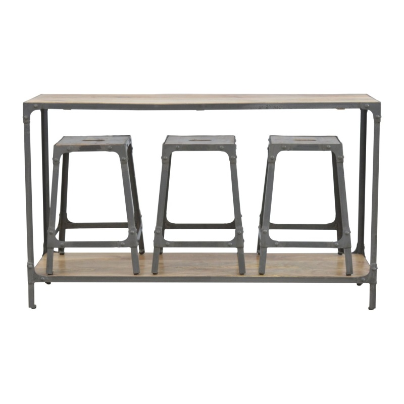 Hallway Console With 3 Stools