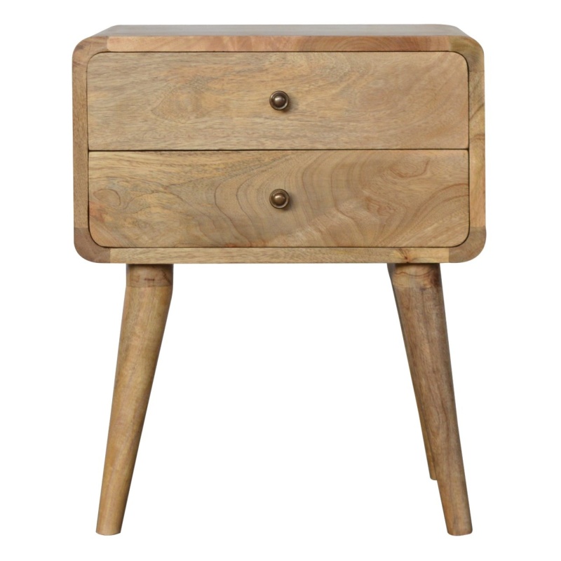 Curved Oak-Ish Nightstand