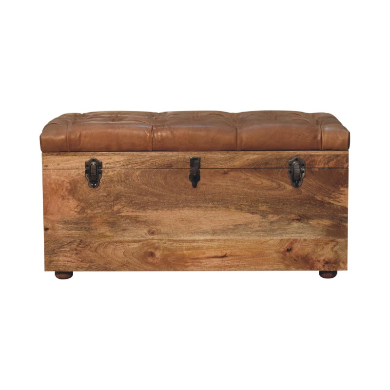 Buffalo Hide Oak-Ish Storage Trunk