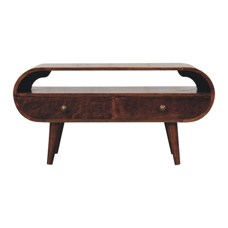 California Walnut Circular Tv Stand